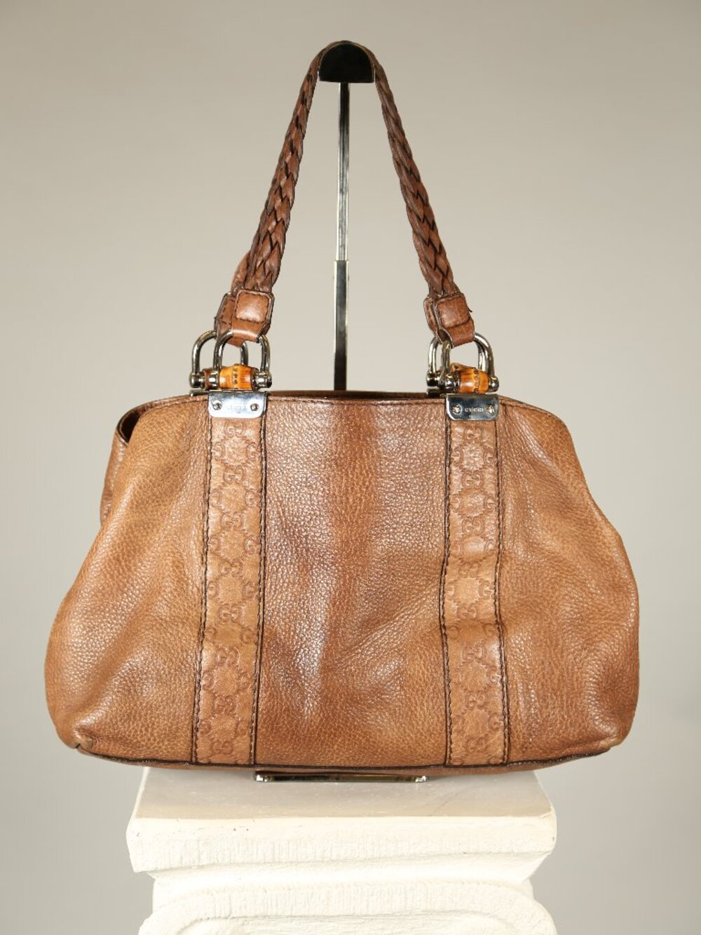 GUCCI  Brown Leather Tote Bag